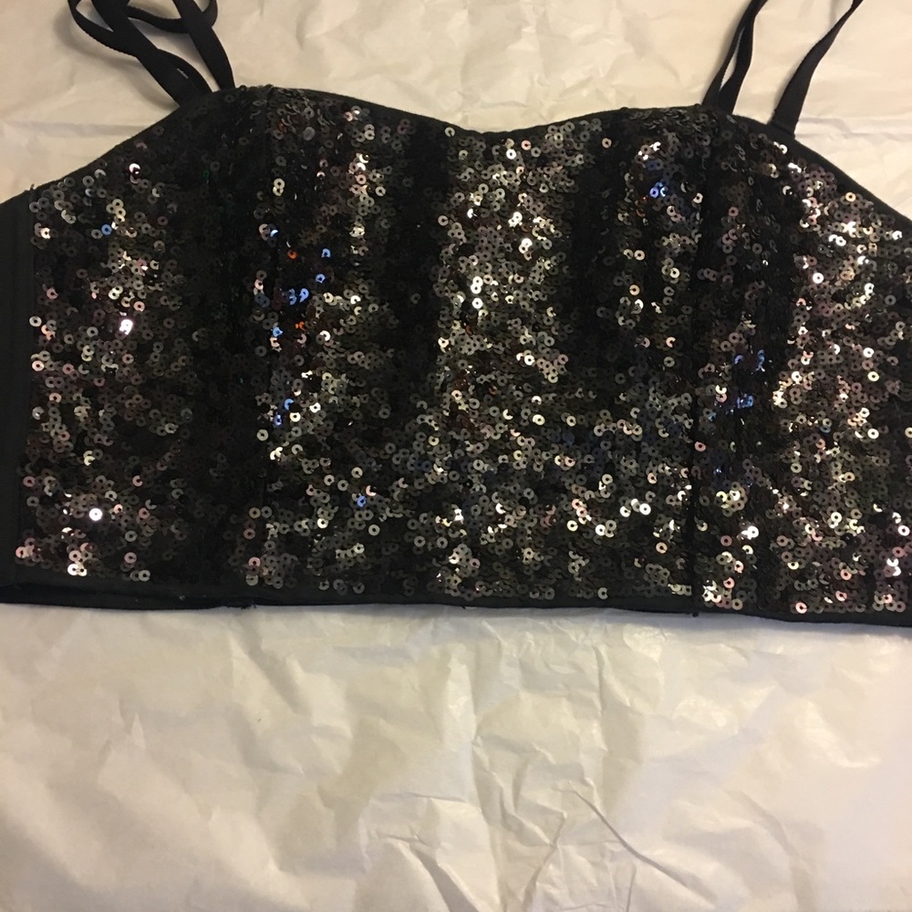 VS SEQUIN CAGED BACK WITH ZIP BRALETTE